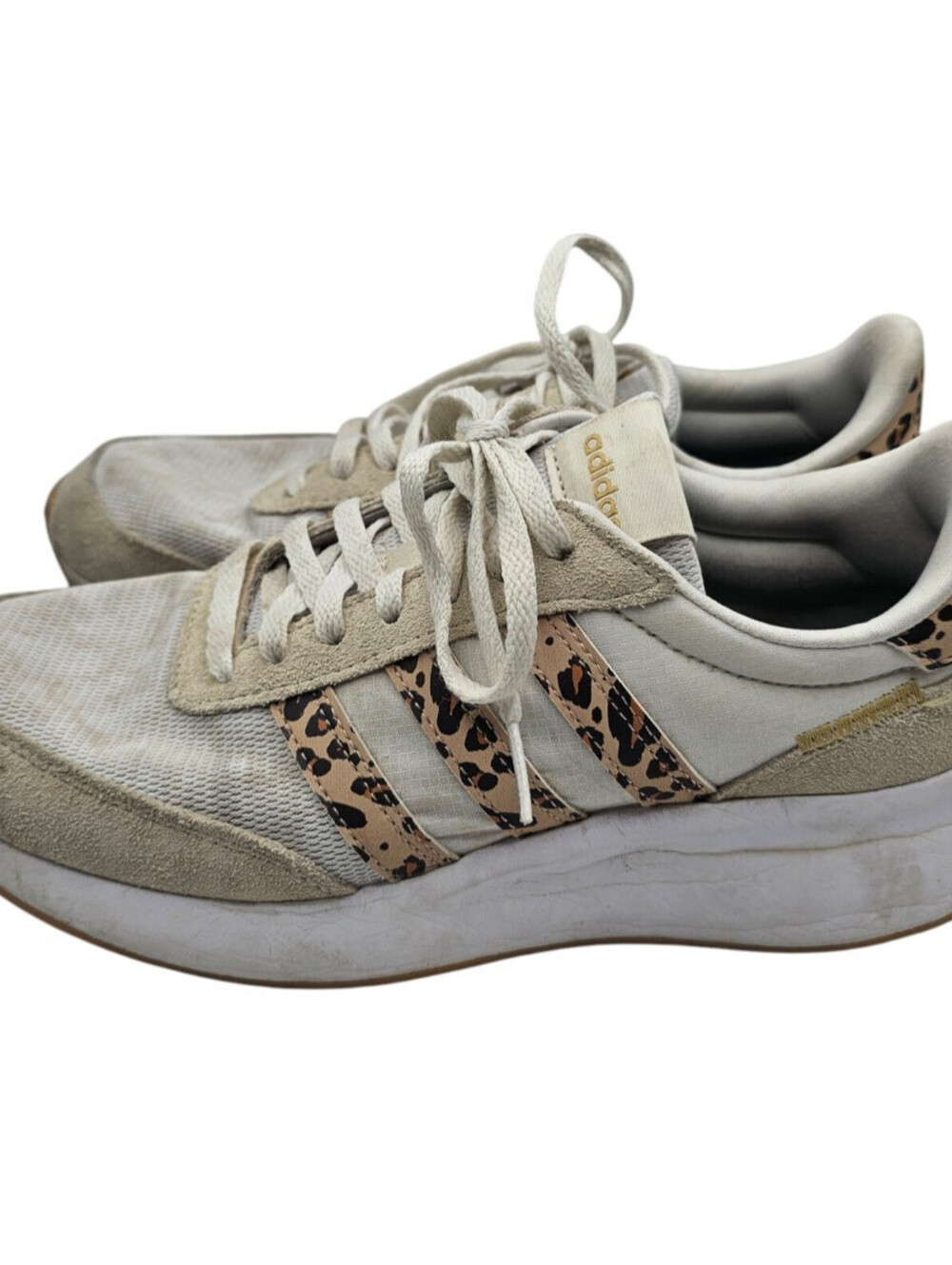 Women’s Adidas Run 70s 2.0 Sneakers White Tan Leopard Sz 7.5